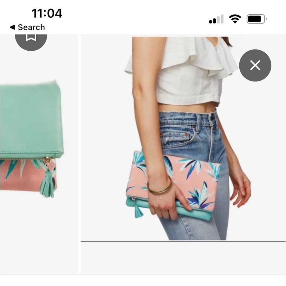 Rachel Pally fold over reversible clutch
